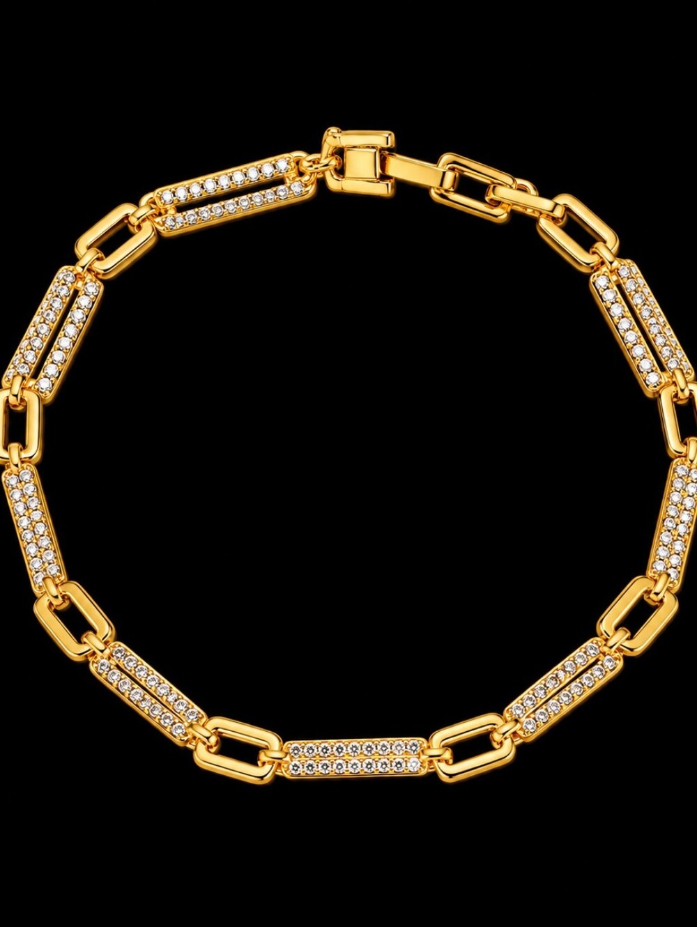 22kgp Dubai Gold Pavé Link Bracelet - Women's Jewelry